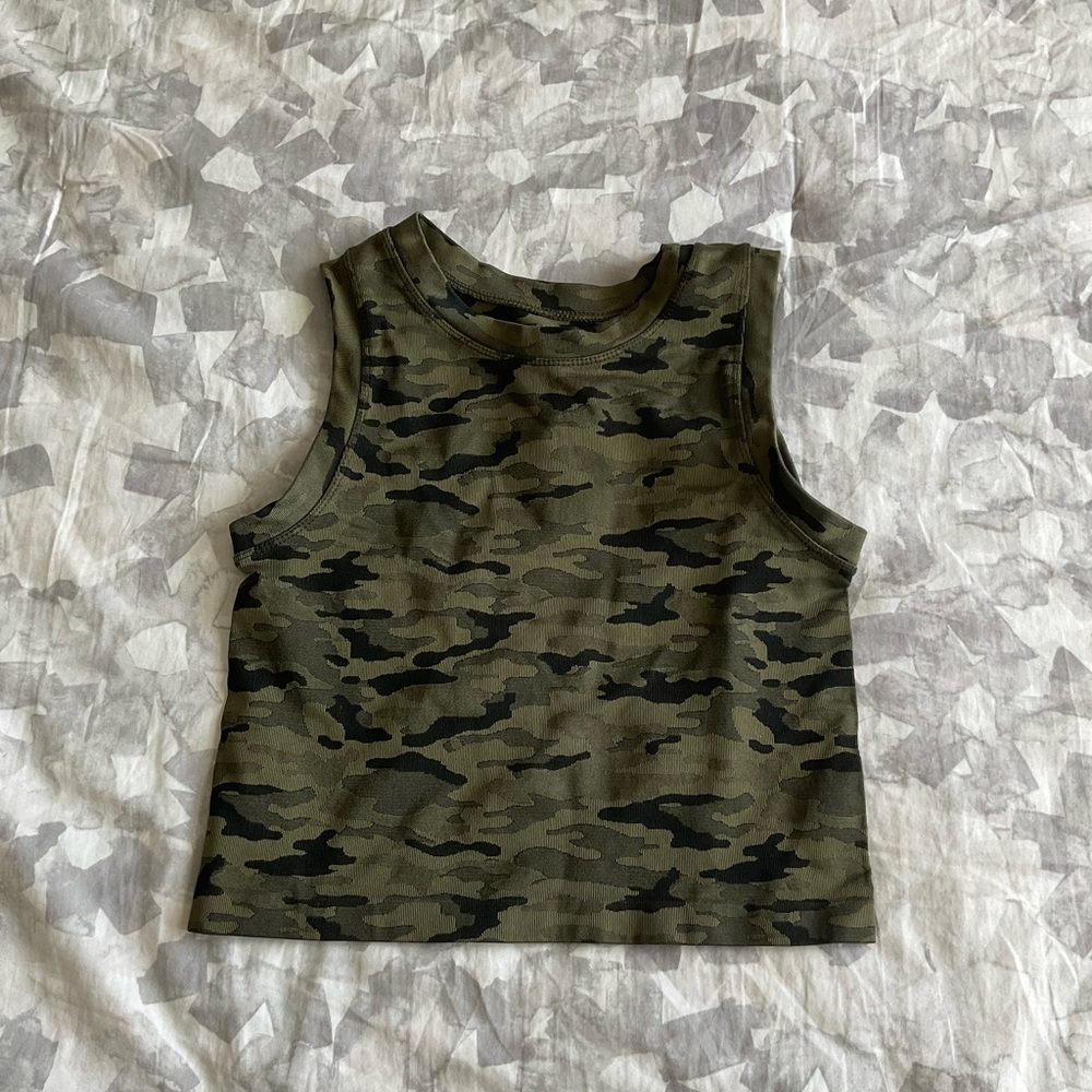 Camouflage Sleeveless Workout Top